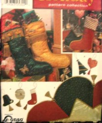 9866 XMAS STOCKINGS, ORNAMENTS, TREESKIRT PATTERN